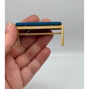 1:24 Scale Miniature Black Bench – Dollhouse Furniture Accessory Mini, Blue